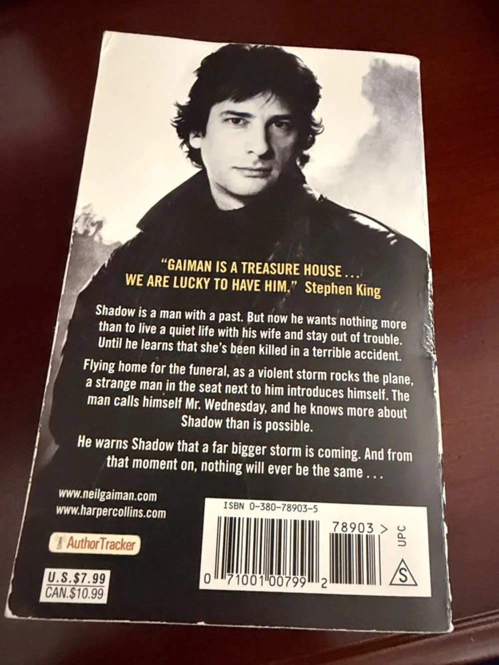 American Gods by Neil Gaiman - Black & Gold Paperback